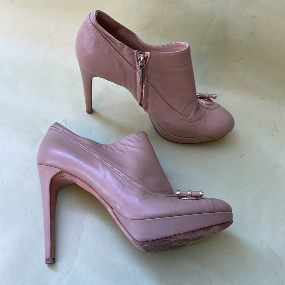 Dark cream/gold Christian Dior all leather booties - Picture 12 of 16